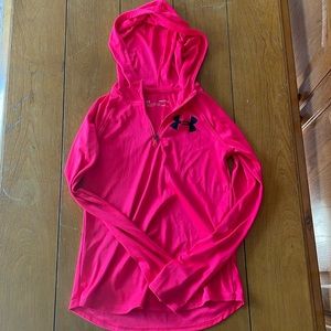 Youth Under Armour pink lightweight pullover, size medium